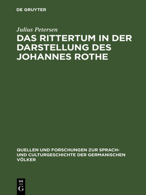 cover image of Das Rittertum in der Darstellung des Johannes Rothe